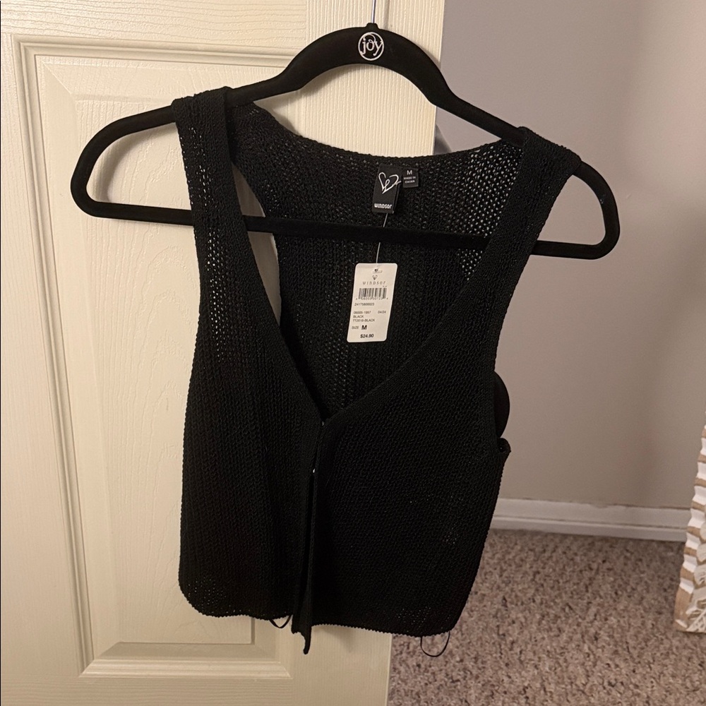 Windsor Black Knit Crop Top